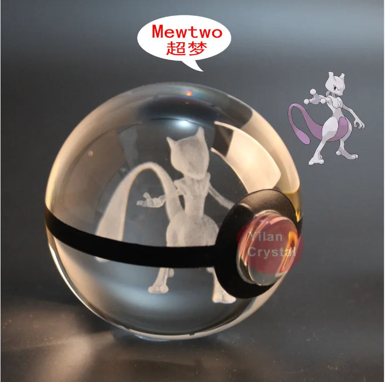 3D Crystal Pokémon Ball Lamp – LED Night Light