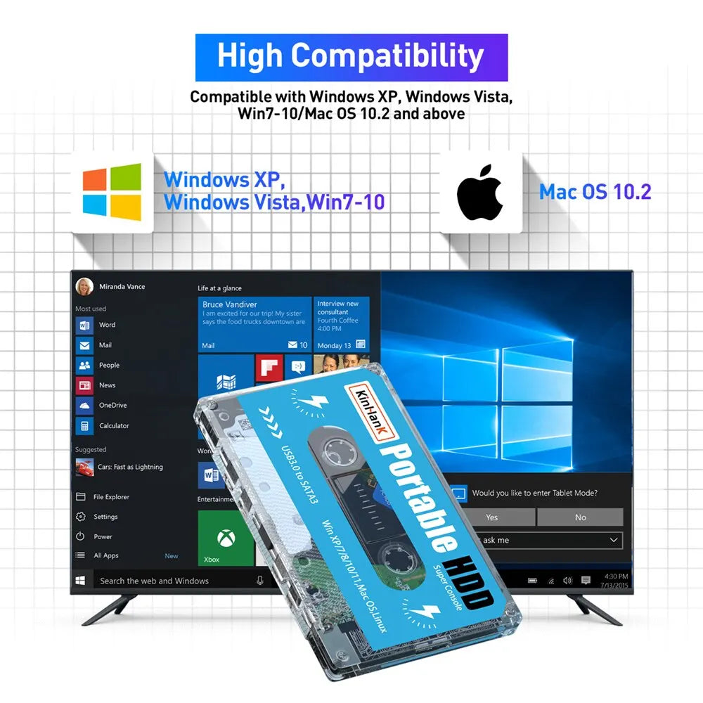 KINHANK Super Console โ 500GB Retro Gaming HDD (100,000+ Games, 70 Emulators)