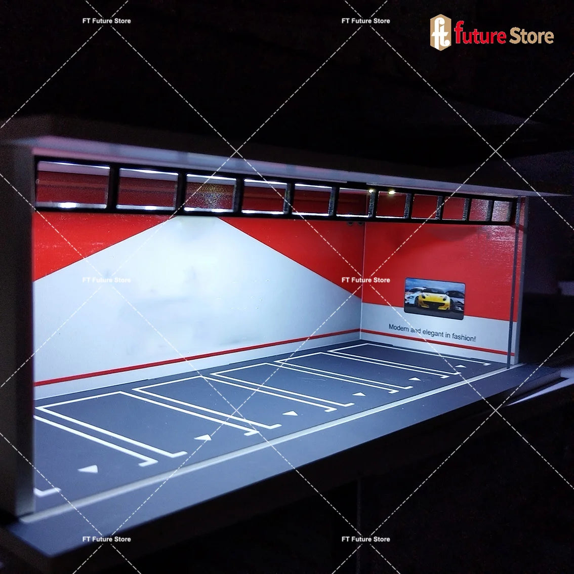 LED Garage Diorama Display
