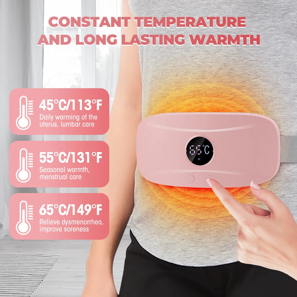 🔥 Smart Heated Massage Belt – Ultimate Relief for Menstrual Cramps 💖
