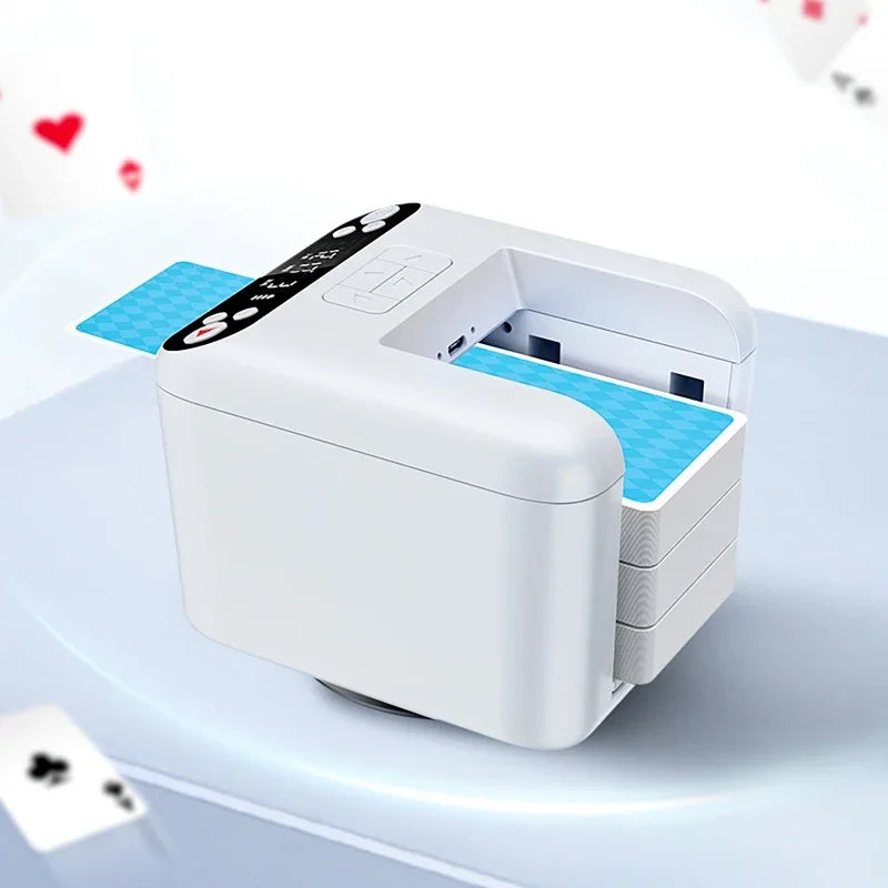AutoCard™ 360° Poker Card Shuffler – OLED Display & Rechargeable
