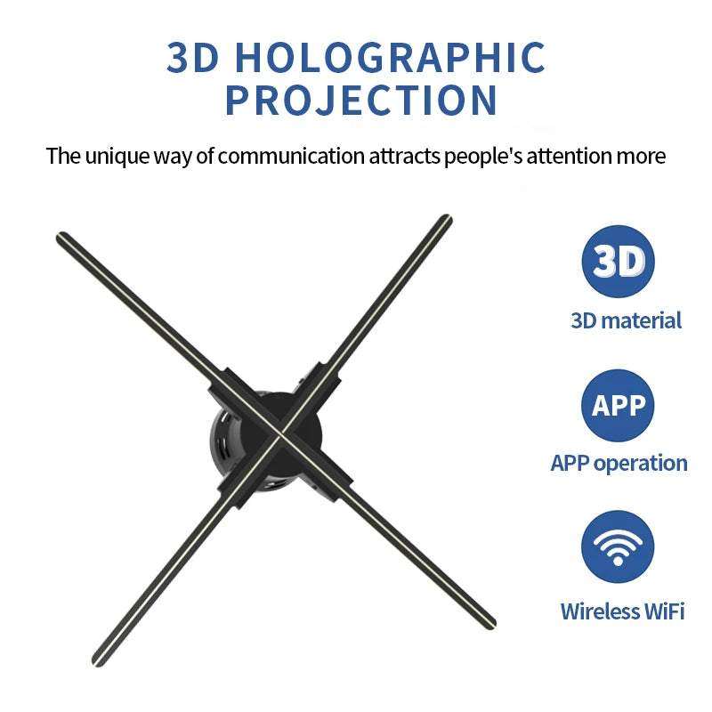 Wifi 3D Fan Hologram Projector Remote Wifi Control Commercial Advertising Display Holograma Projetor Transmit Picture Video