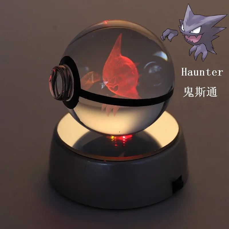 3D Crystal Pokémon Ball Lamp – LED Night Light