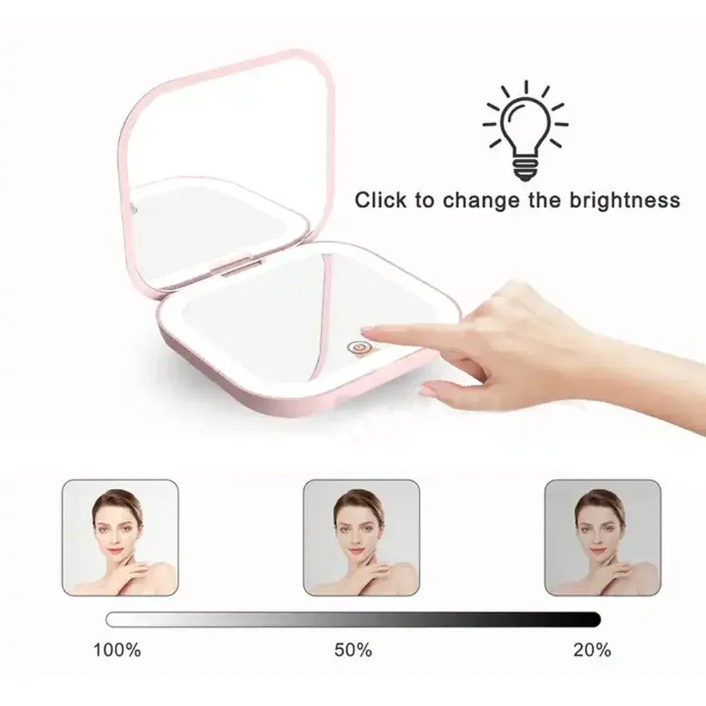 💡 Portable Foldable LED Makeup Mirror – Beauty On the Go! 💄✨