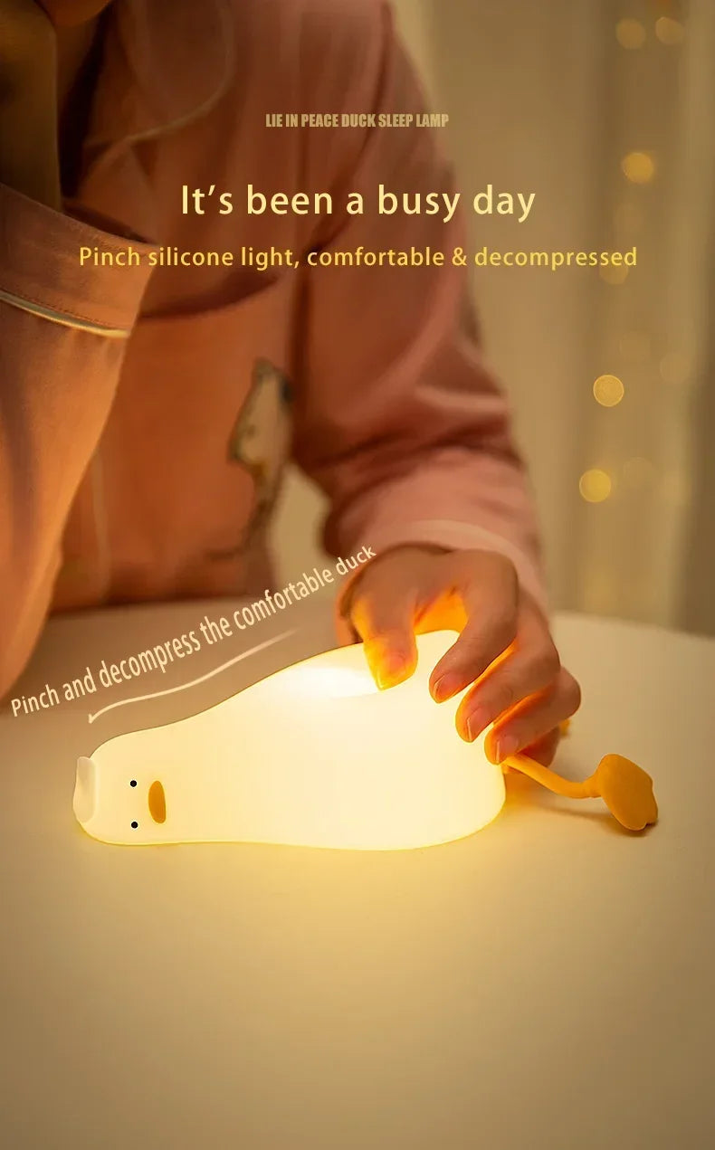 Cute Duck Silicone Patting Lamp