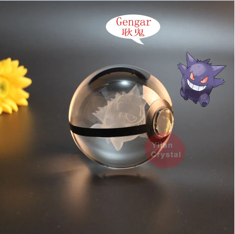 3D Crystal Pokémon Ball Lamp – LED Night Light