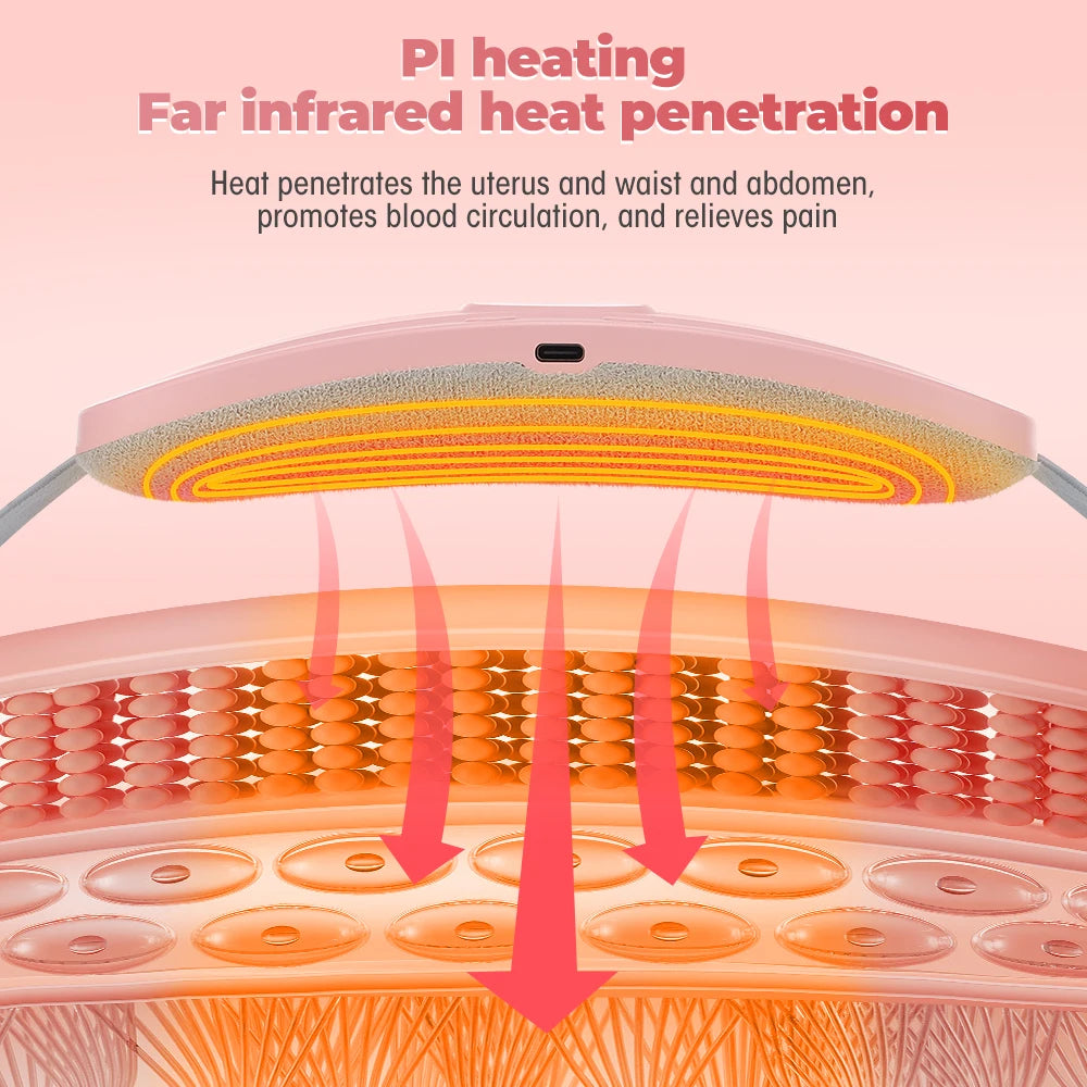 🔥 Smart Heated Massage Belt – Ultimate Relief for Menstrual Cramps 💖