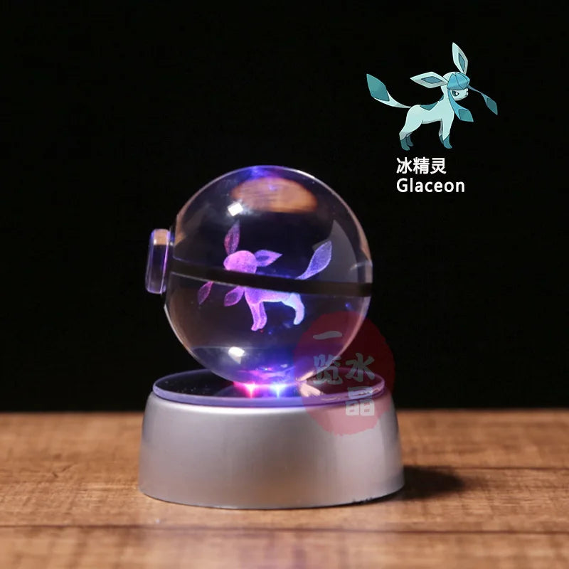 3D Crystal Pokémon Ball Lamp – LED Night Light