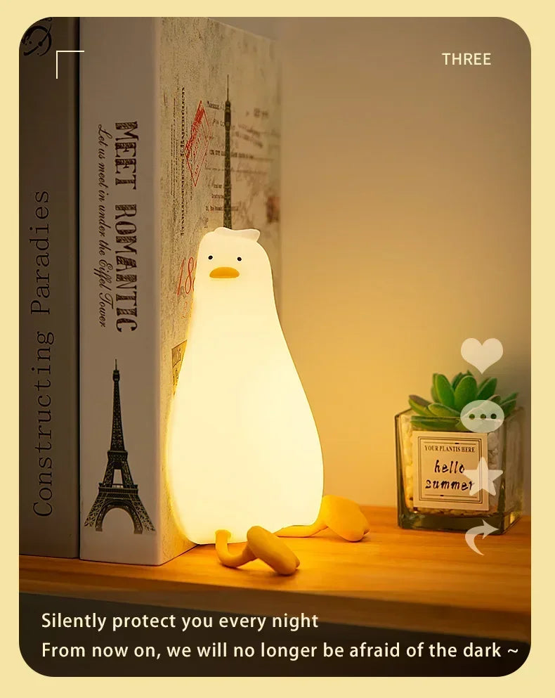 Cute Duck Silicone Patting Lamp