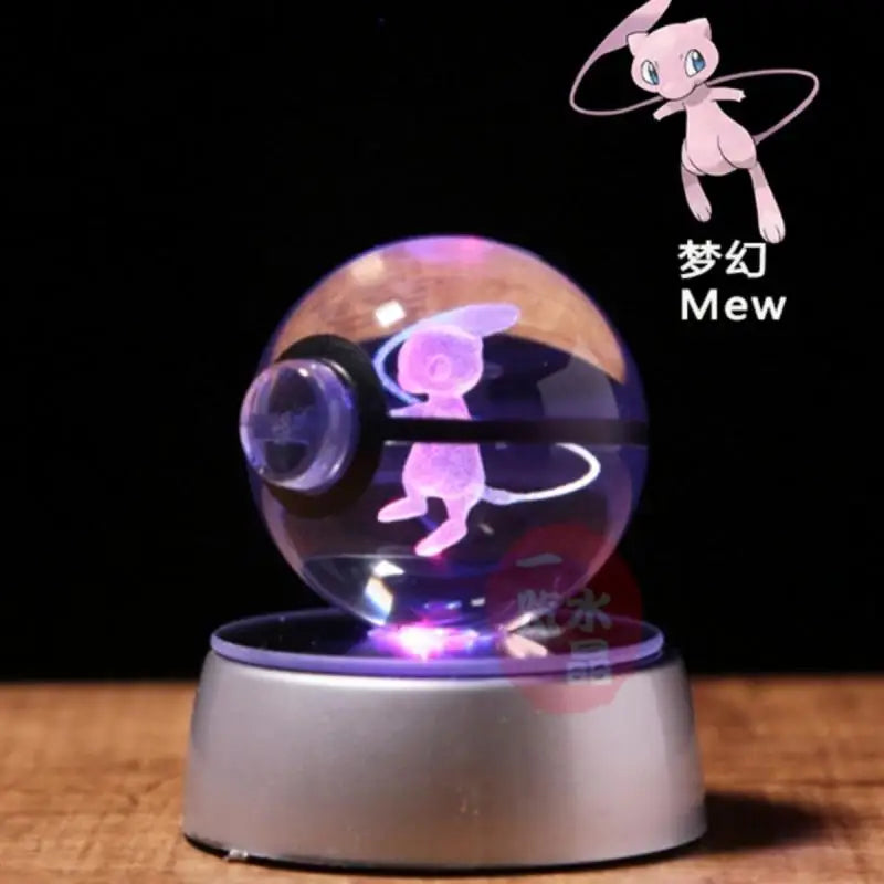 3D Crystal Pokémon Ball Lamp – LED Night Light
