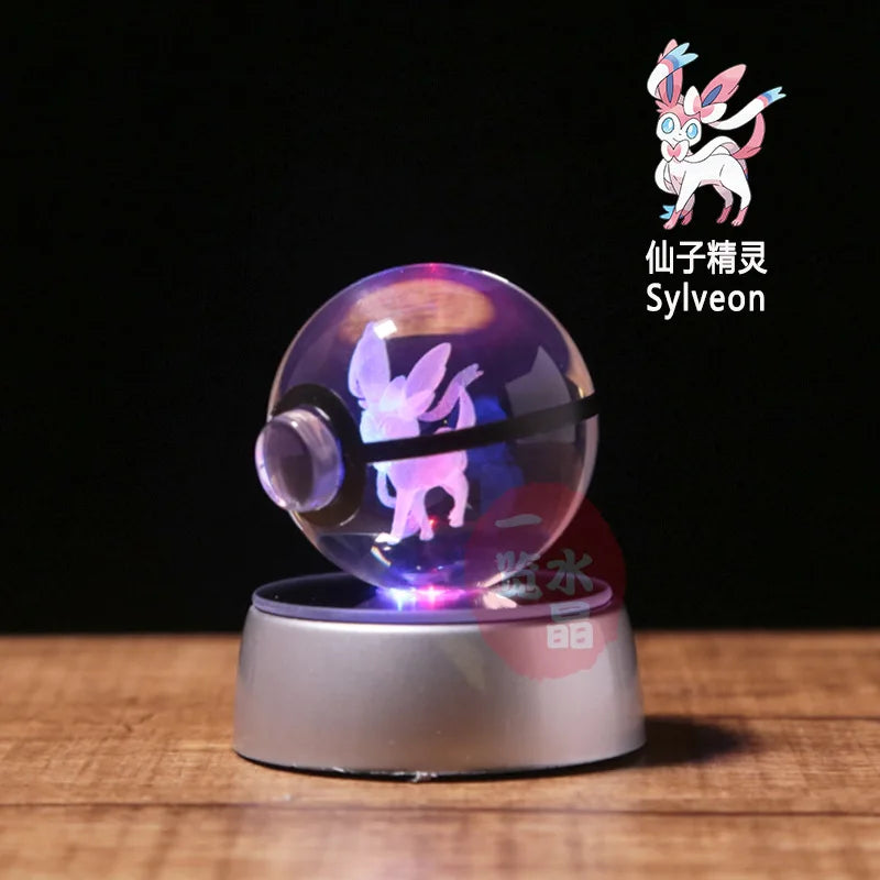 3D Crystal Pokémon Ball Lamp – LED Night Light