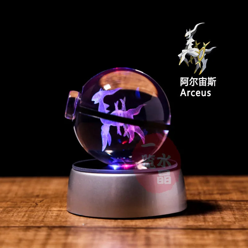 3D Crystal Pokémon Ball Lamp – LED Night Light