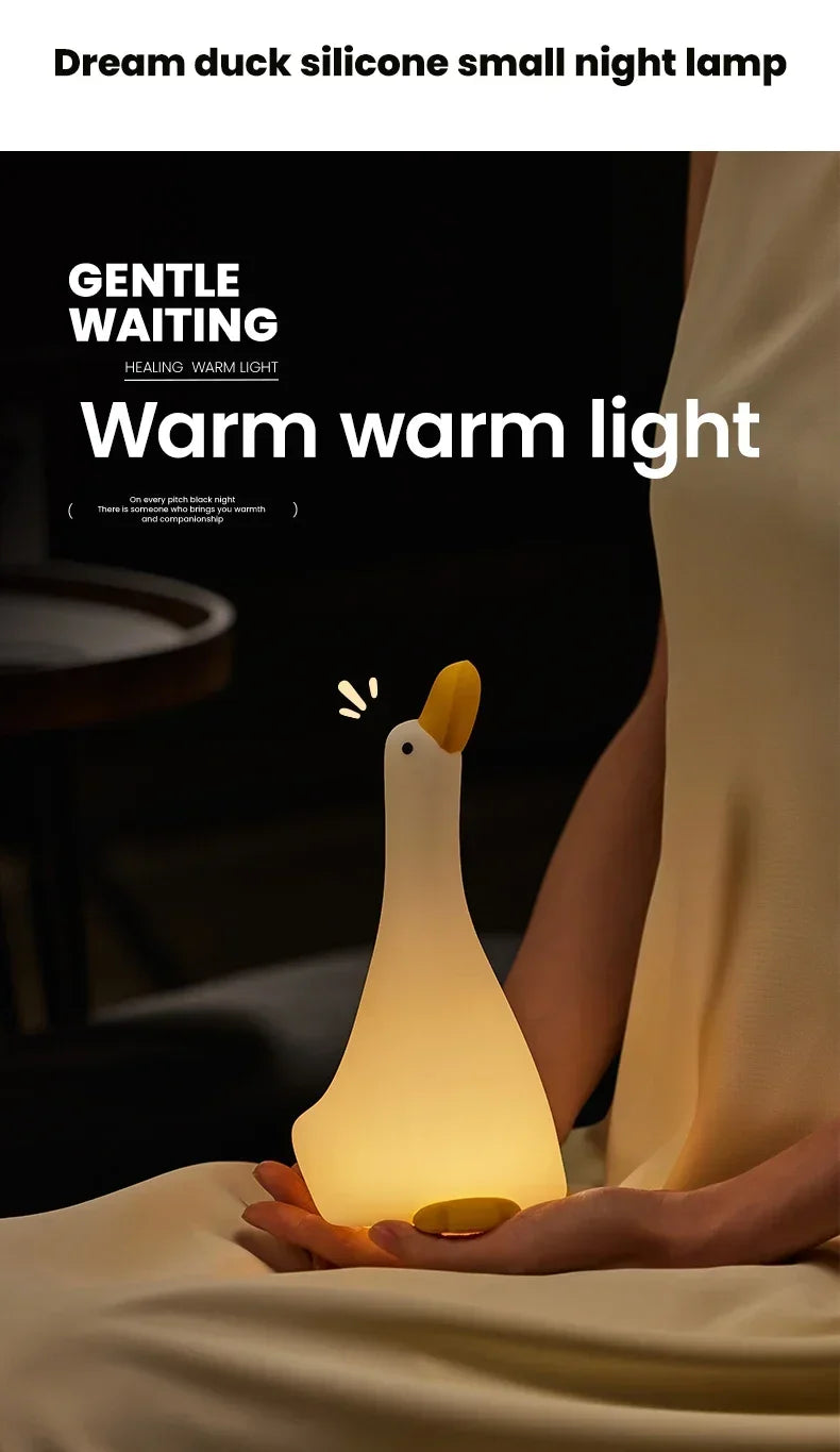 Cute Duck Silicone Patting Lamp