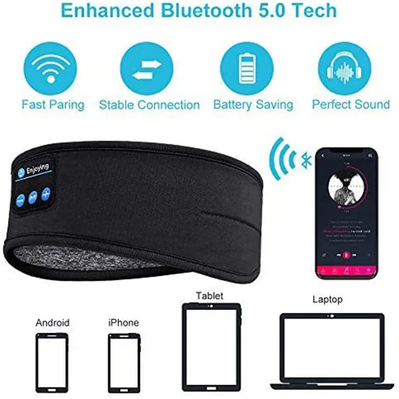 Wireless Sleep Headband – Bluetooth Headphones & Eye Mask in One!