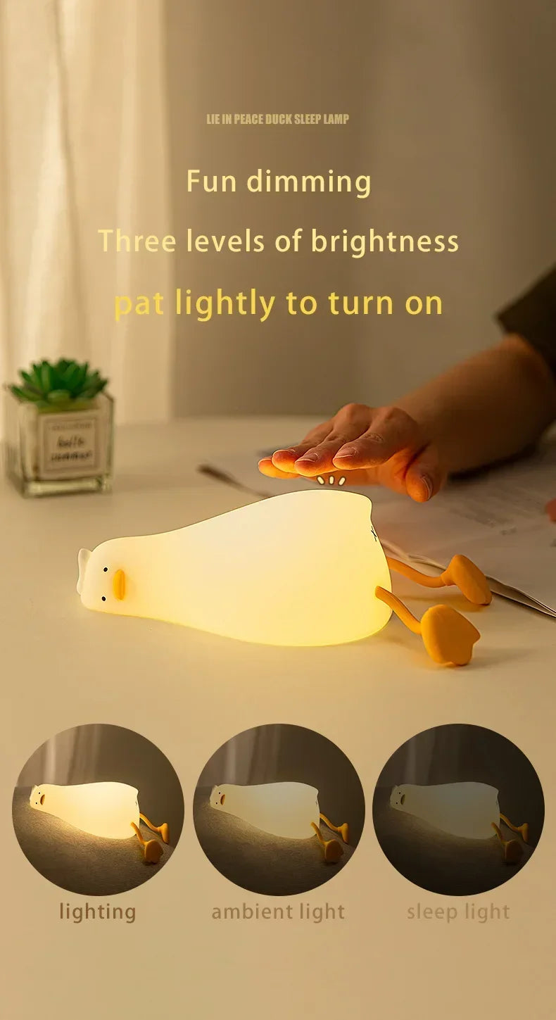 Cute Duck Silicone Patting Lamp