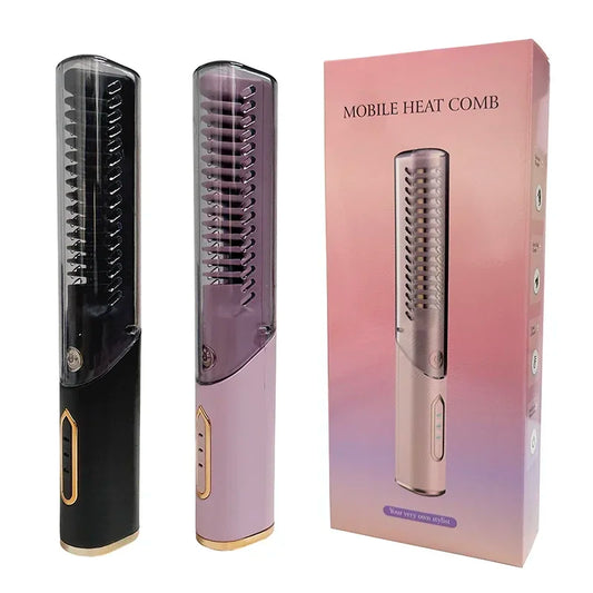 💁‍♀️ Wireless 2-in-1 Hair Straightening Brush – Smooth Hair, Anywhere! ✨🔥