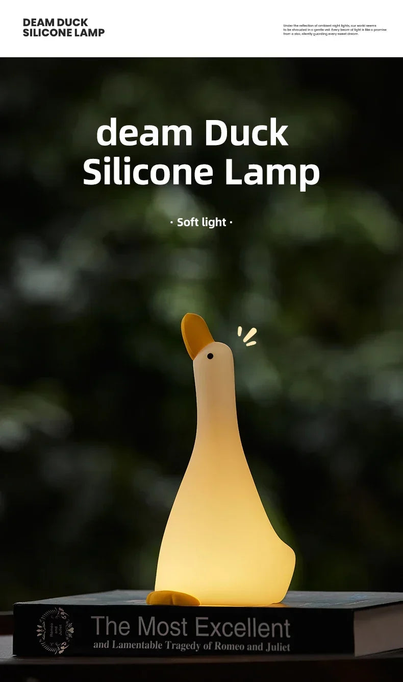 Cute Duck Silicone Patting Lamp